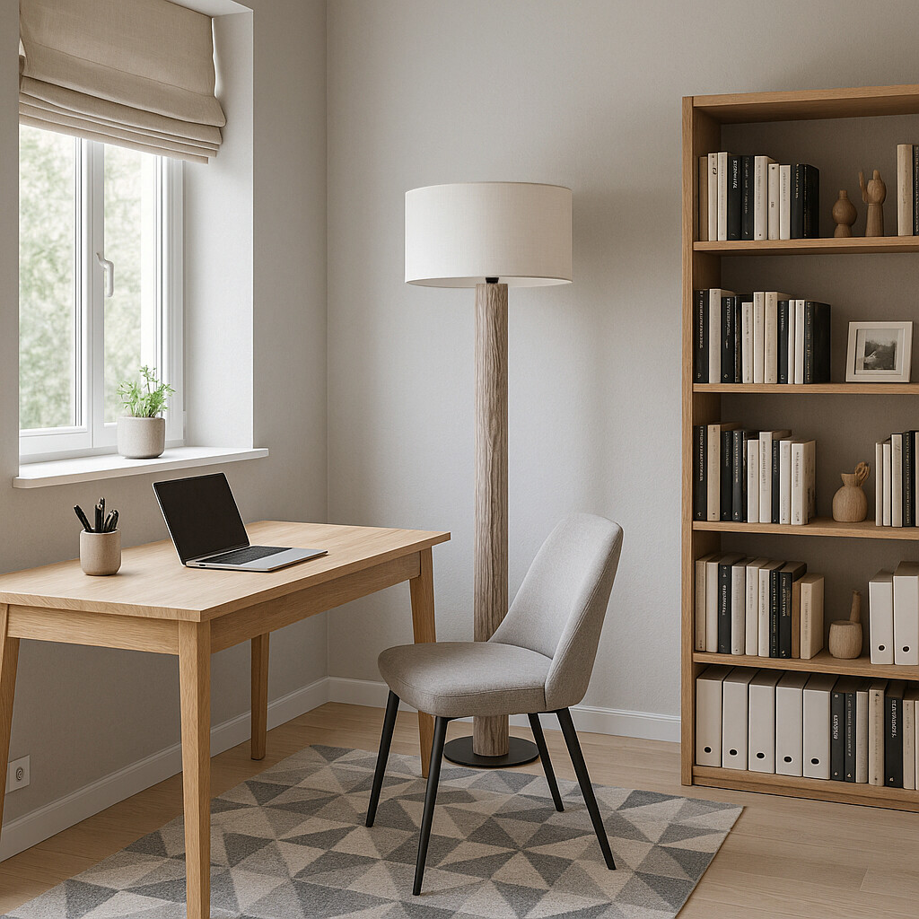 SPOT Light Stehleuchte Tajga weiß grau Textil Kiefer H/D: ca. 161x50 cm E27 1 Brennstellen