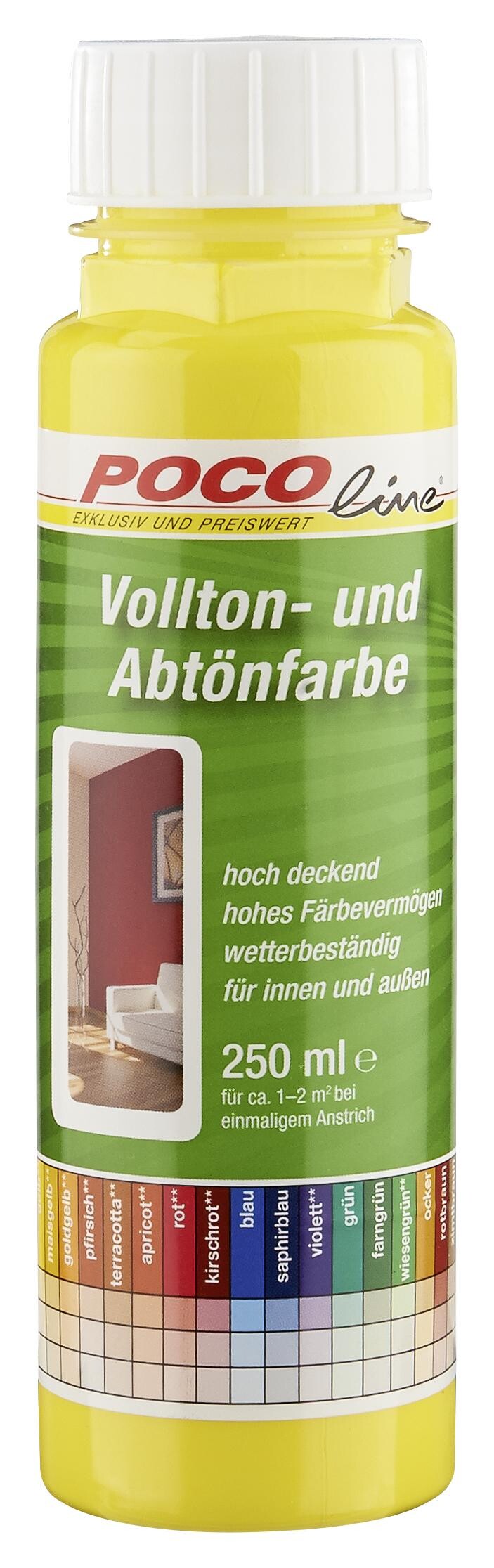 POCOline Vollton- und Abtönfarbe gelb ca. 0,25 l