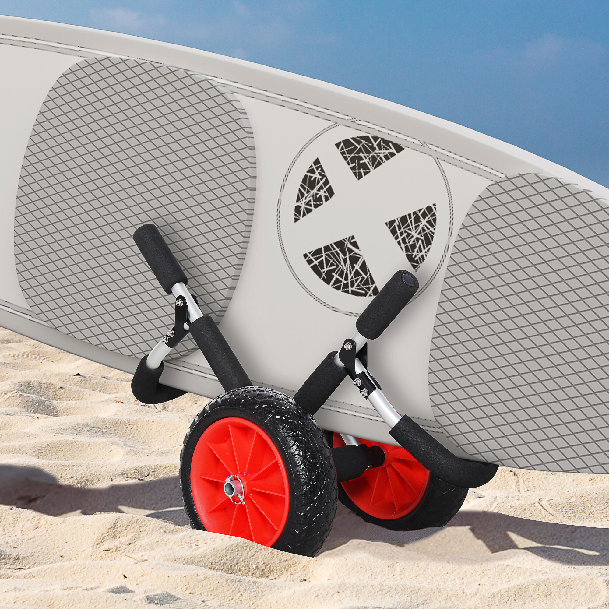 HOMCOM Surfwagen schwarz Aluminium