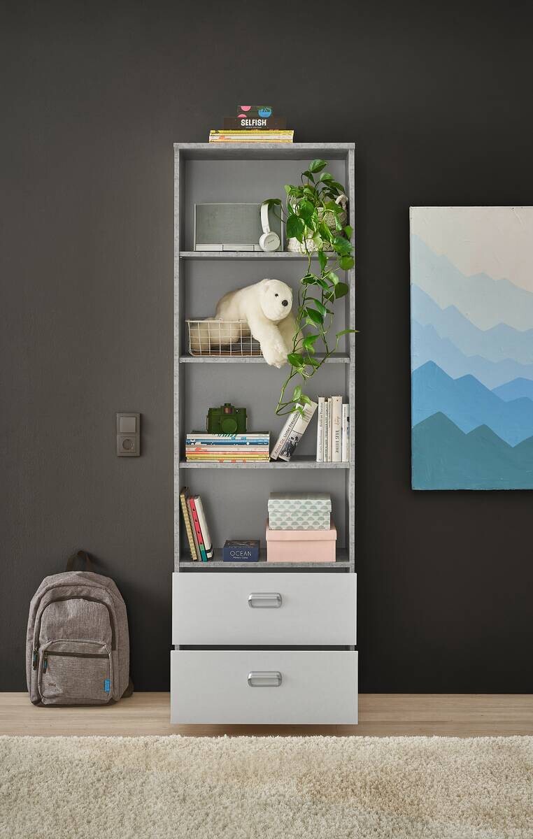 Standregal Matino Beton B/H/T: ca. 60x191x33 cm