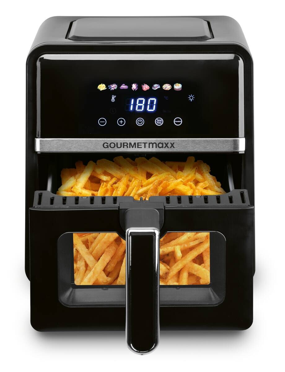 GOURMETmaxx Heißluftfritteuse 16539 schwarz Edelstahl B/H/L: ca. 25x30x36,5 cm ca. 5 l