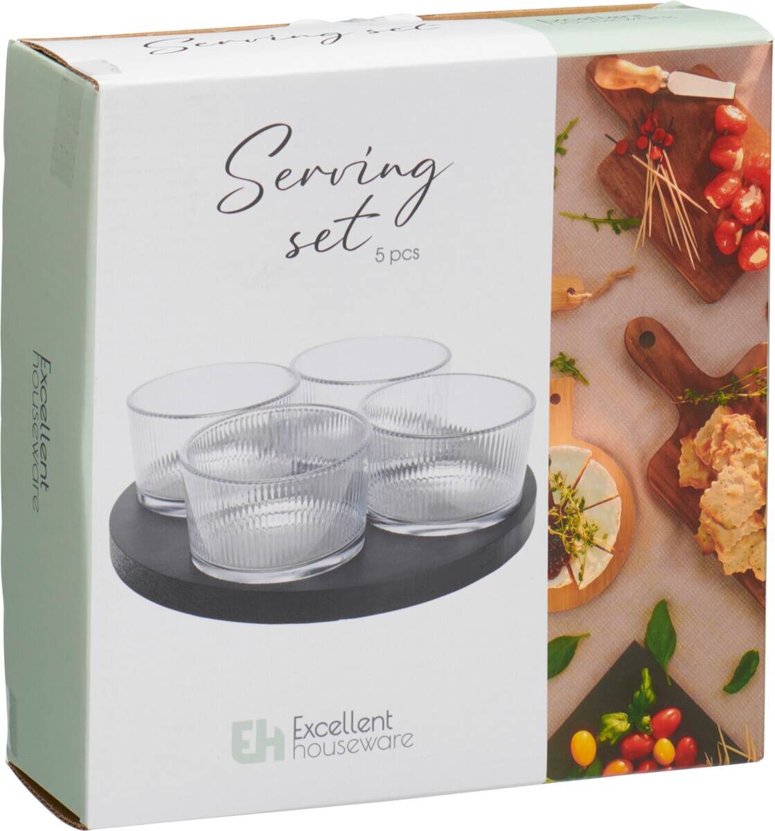 Servierset 5tlg. transparent Glas