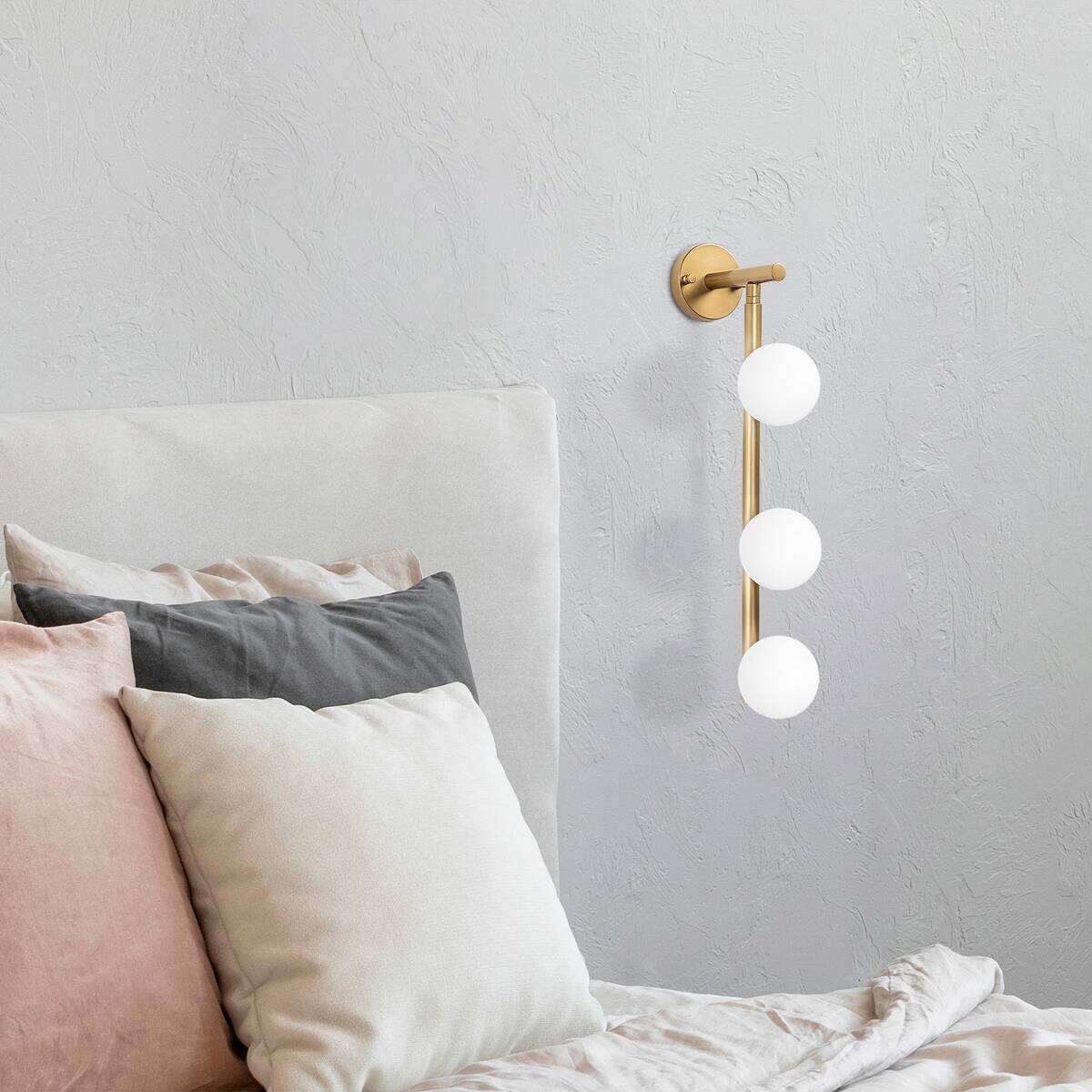 Opviq Wandleuchte gold Metall Glas B/H/L: ca. 24x59x10 cm G9 3 Brennstellen