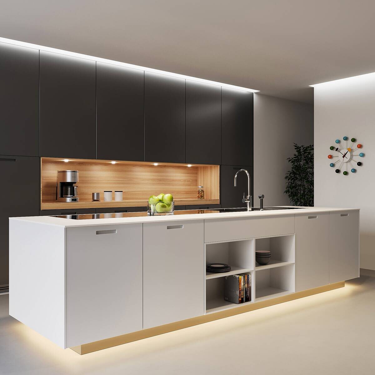 Lichtband schwarz Kunststoff B/L: ca. 1x500 cm