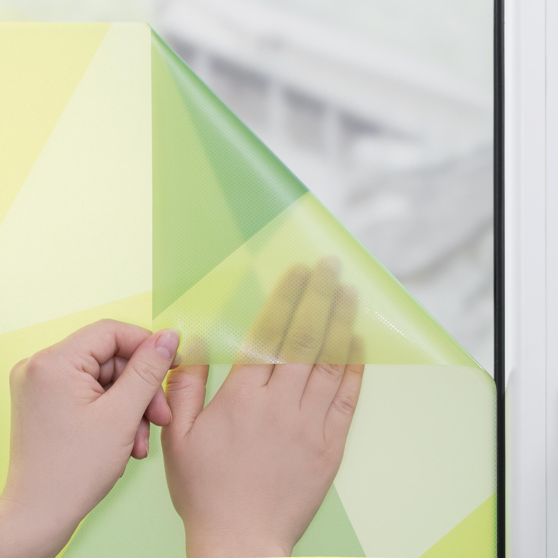 LICHTBLICK Fensterfolie Dreiecke Ornament Dreiecke grün B/L: ca. 50x50 cm