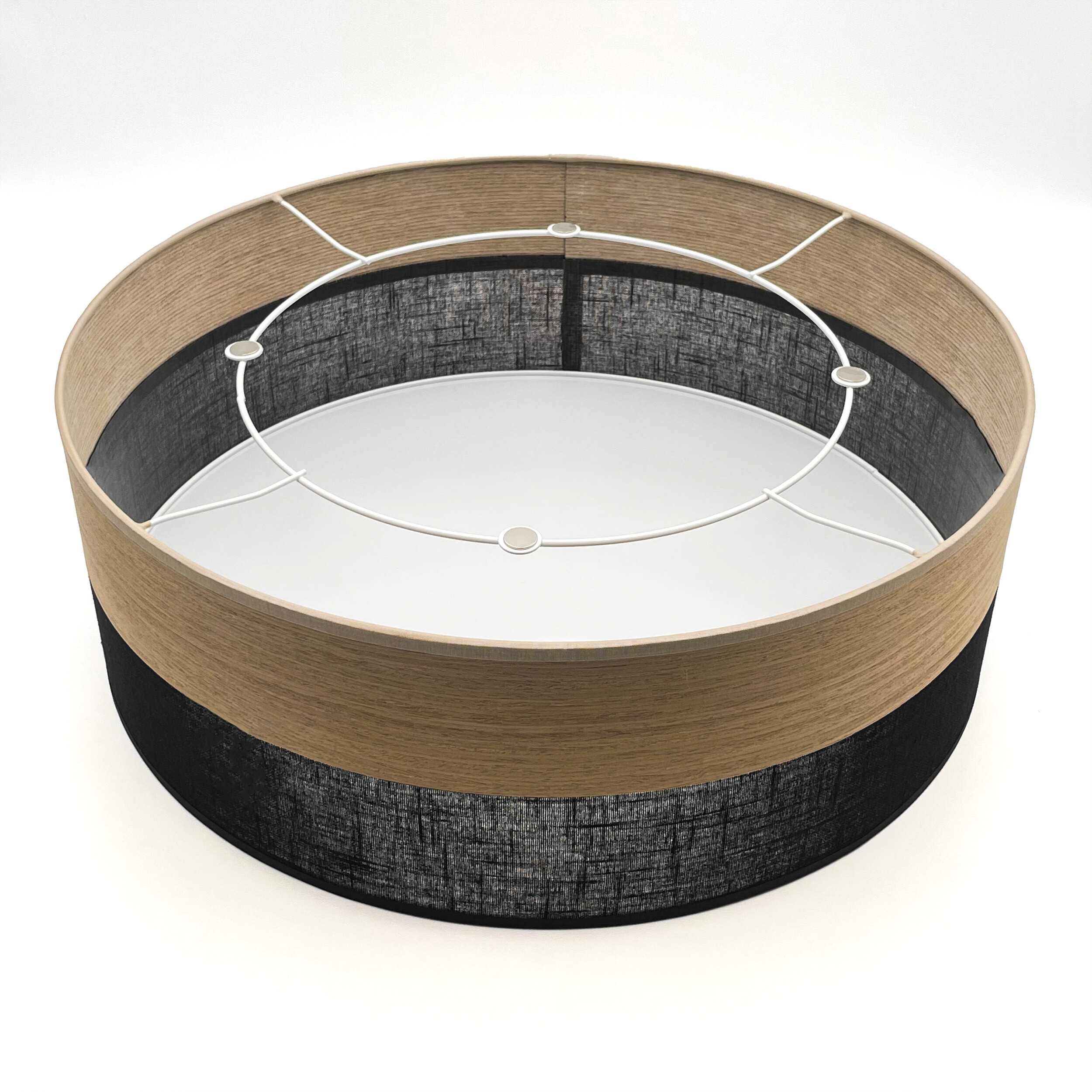 Lamkur Deckenleuchte Eiche schwarz Holz PVC B/H/L: ca. 45x15x45 cm E27 2 Brennstellen