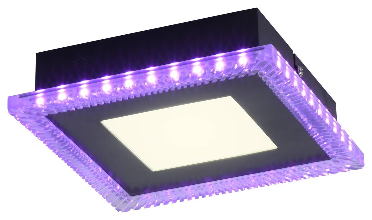 Just Light LED-Deckenleuchte 14510-18 schwarz Kunststoff B/H/L: ca. 20x5x20 cm