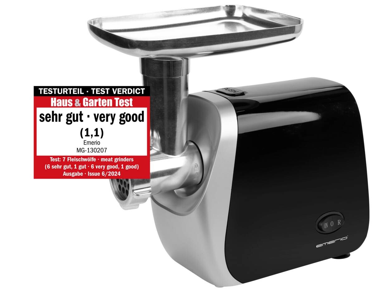 Emerio Fleischwolf MG-130207 schwarz silber Kunststoff Edelstahl B/H/T: ca. 13x21x24 cm