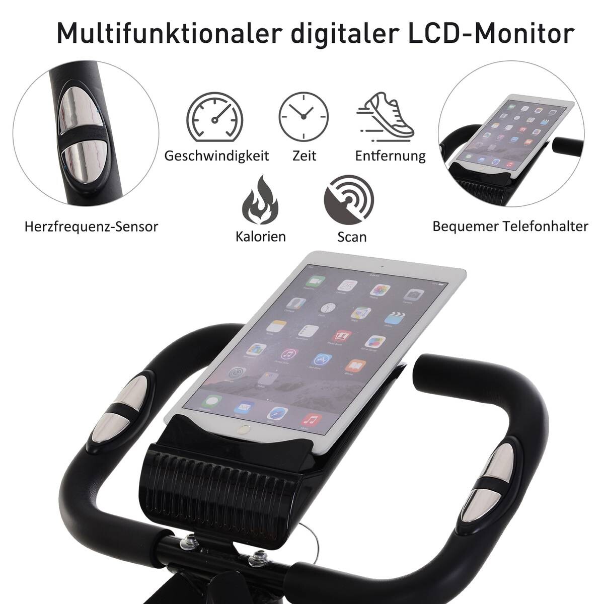 HOMCOM Fahrradtrainer schwarz Stahl