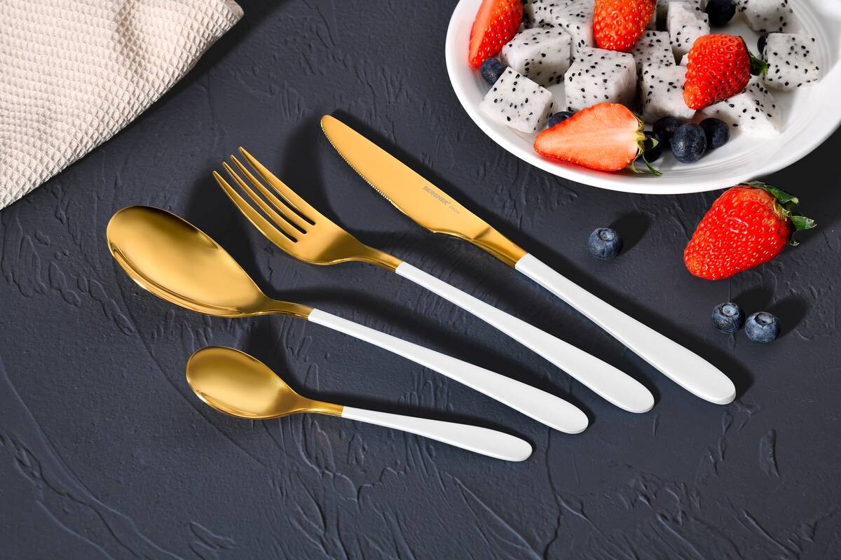 BERGNER Besteckset Lisboa white weiß Edelstahl 16 tlg.