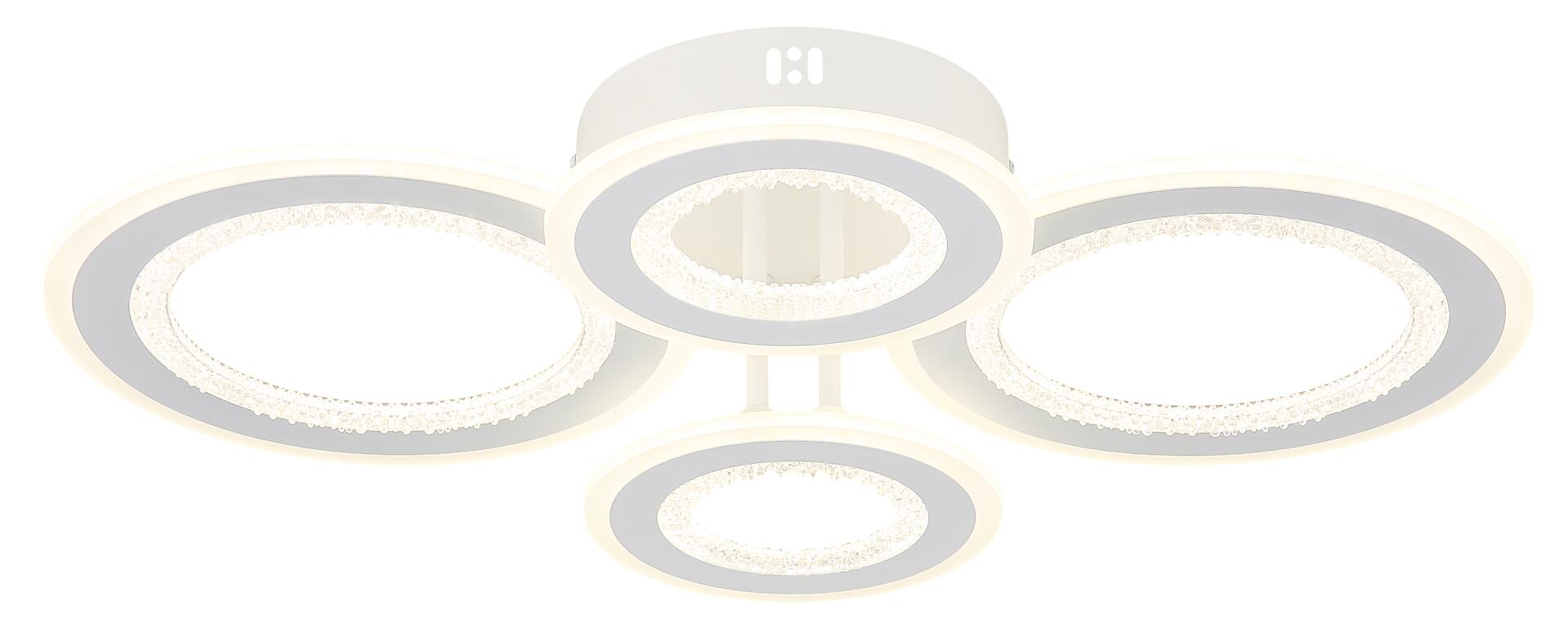 GLOBO LED-Deckenleuchte weiß klar Opal Kunststoff Metall B/H/L: ca. 42x12x59 cm 1 Brennstellen