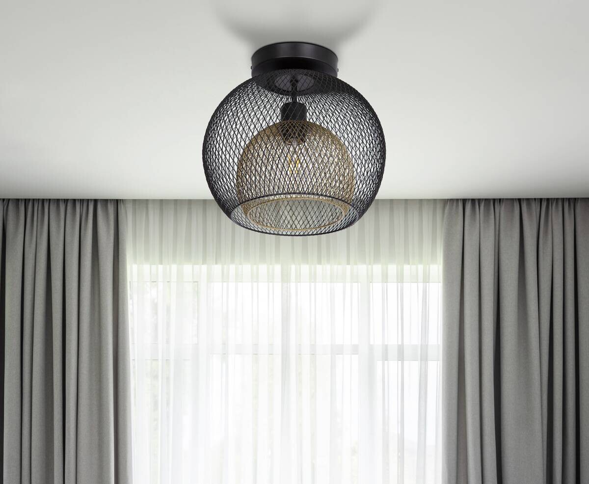 GLOBO Deckenleuchte SELINA 60260108X schwarz Metall H/D: ca. 28,5x30 cm E27 1 Brennstellen