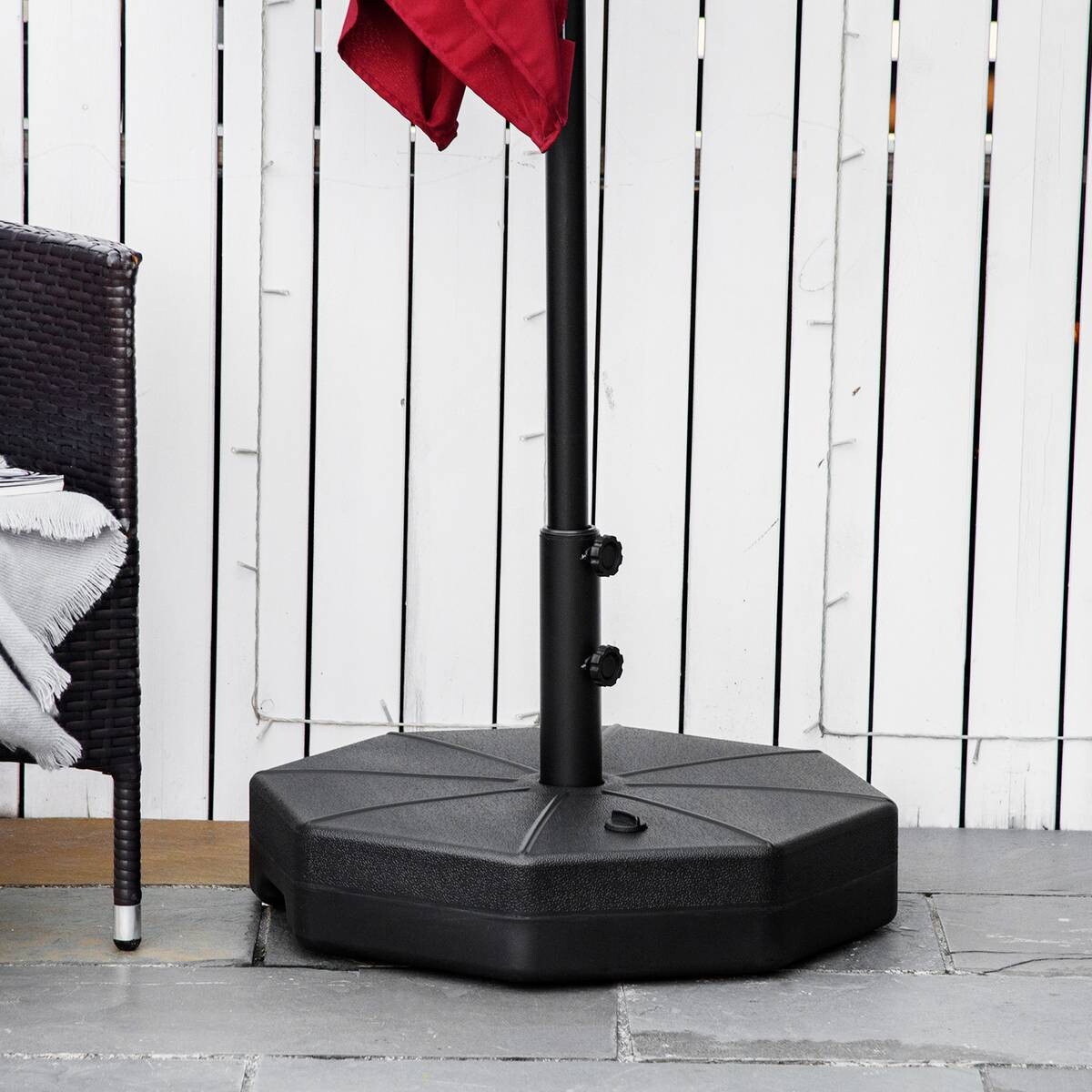 Outsunny Sonnenschirmständer schwarz Polyethylen B/H/L: ca. 60x36x60 cm