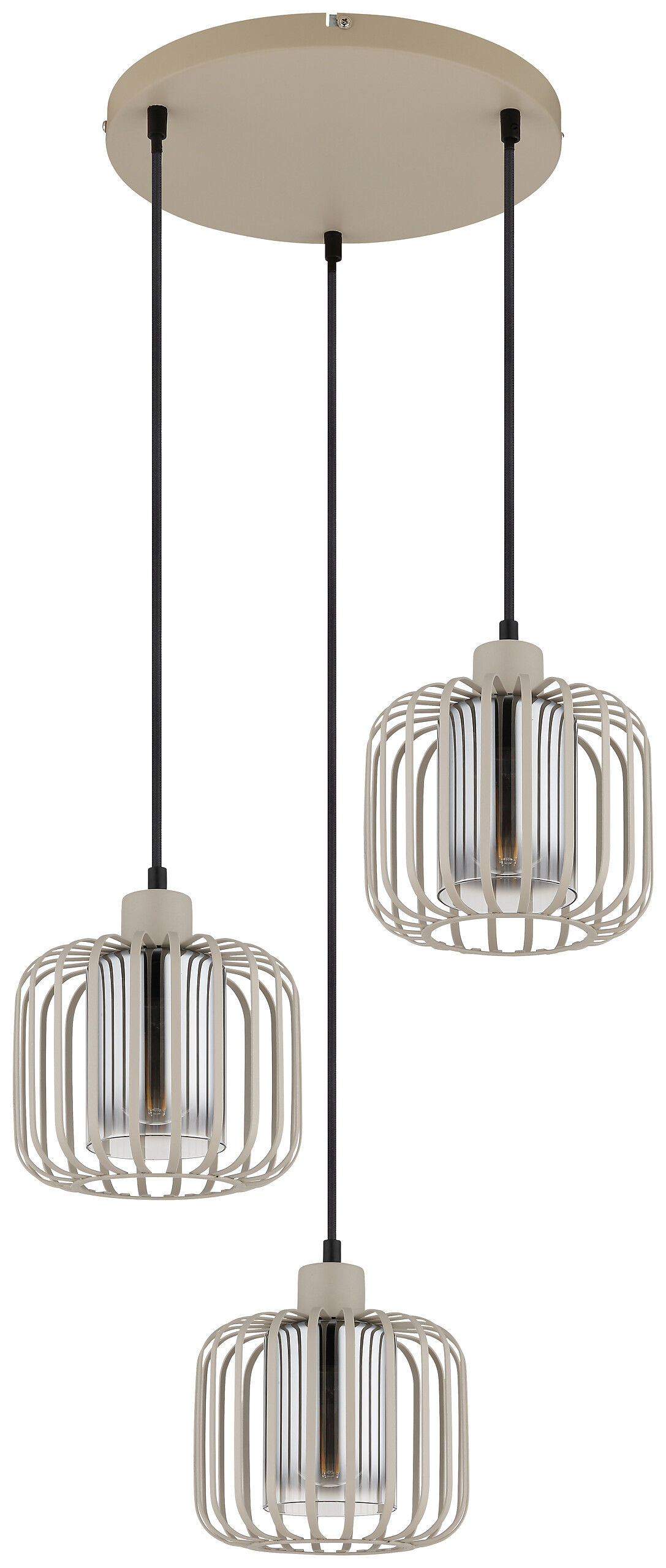 GLOBO Pendelleuchte Metall H/D: ca. 120x44 cm E27 3 Brennstellen