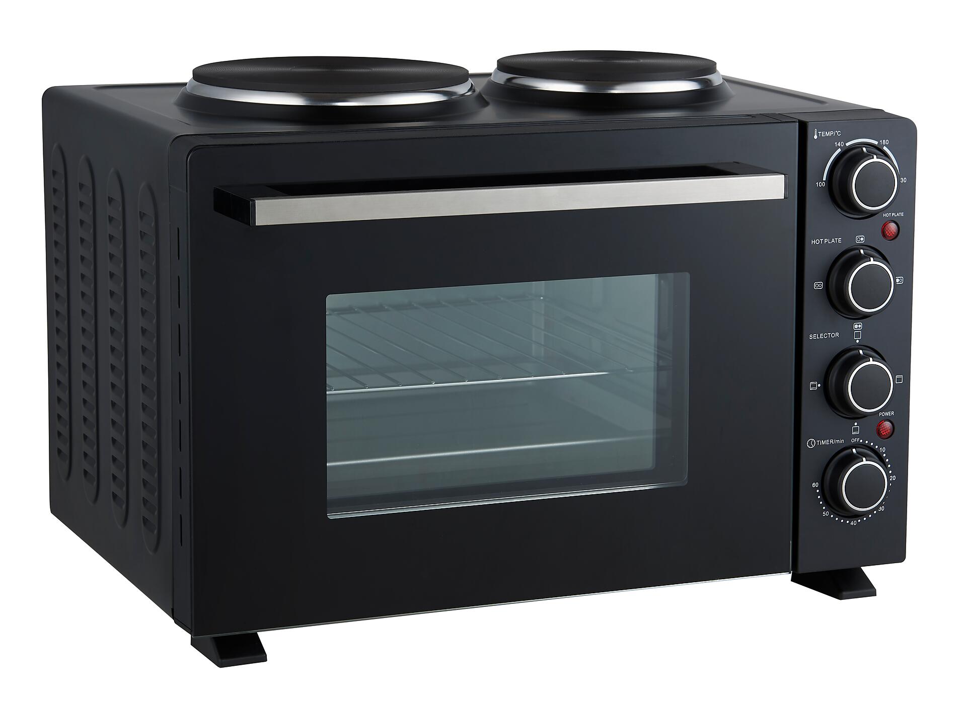 POCOline Mini-Backofen silber Glas B/H/L: ca. 42,6x35,7x51,1 cm ca. 30 l