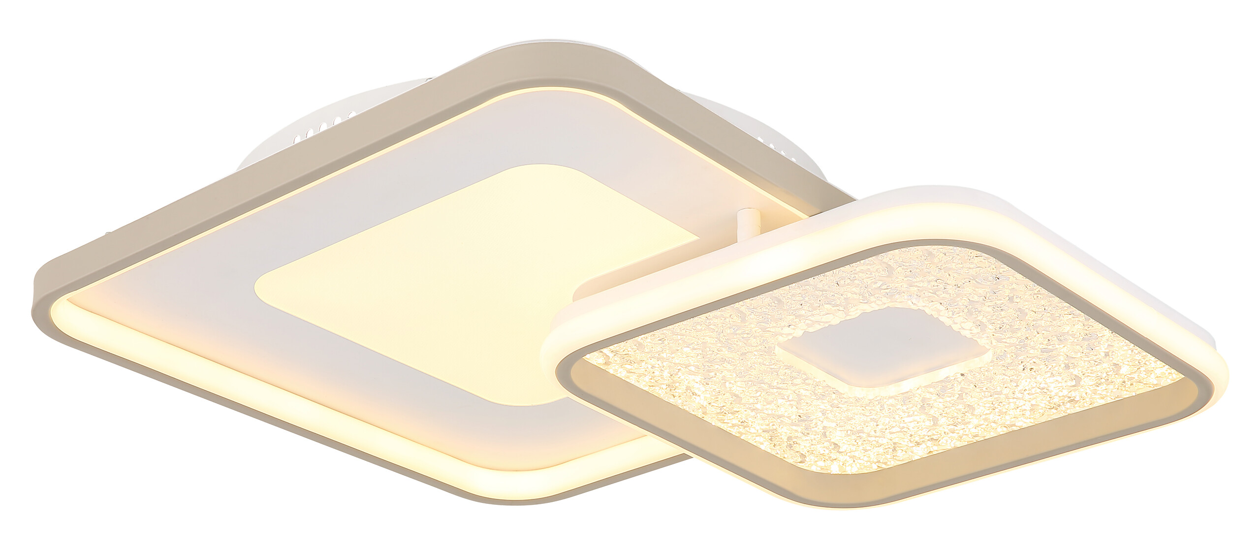 GLOBO LED-Deckenleuchte sand Opal weiß Kunststoff Metall B/H/L: ca. 50x9x50 cm 1 Brennstellen