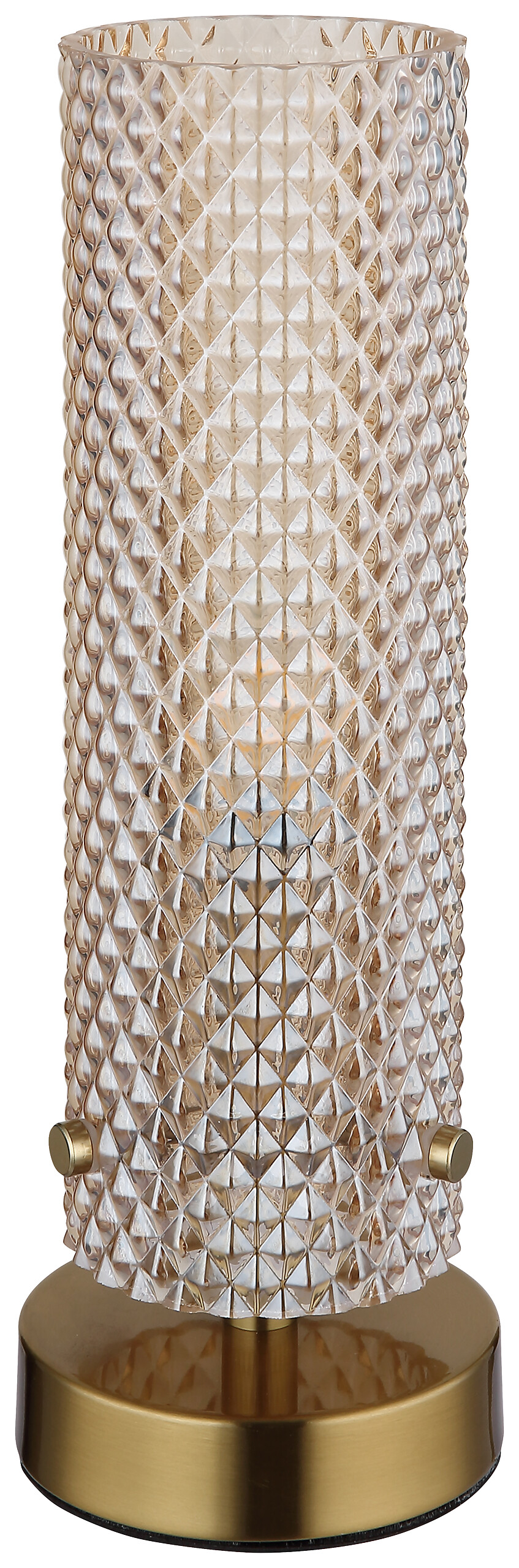 GLOBO Tischleuchte gold amber Glas Metall H/D: ca. 28,5x10 cm E14 1 Brennstellen