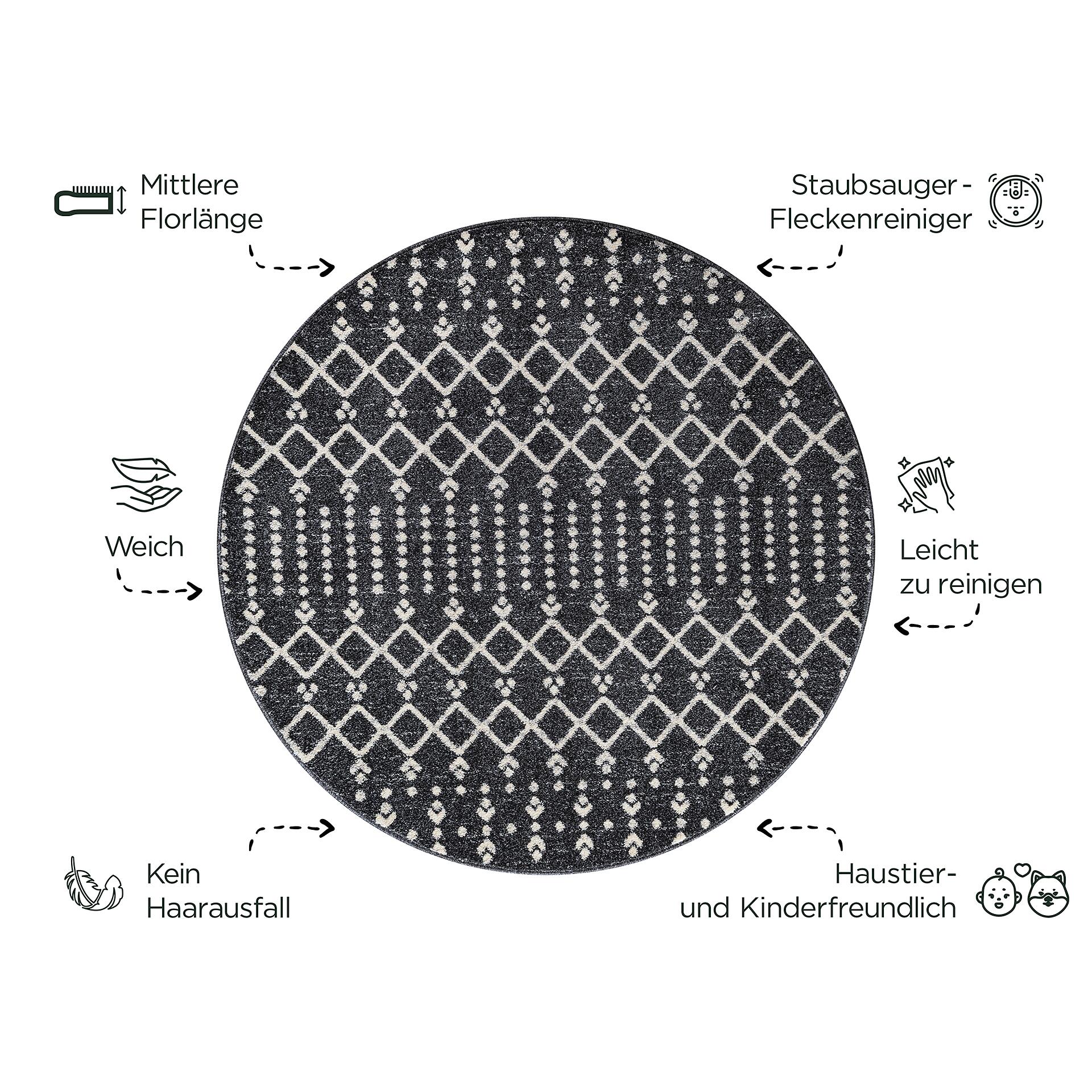 Sanat Teppich schwarz B/L: ca. 120x120 cm