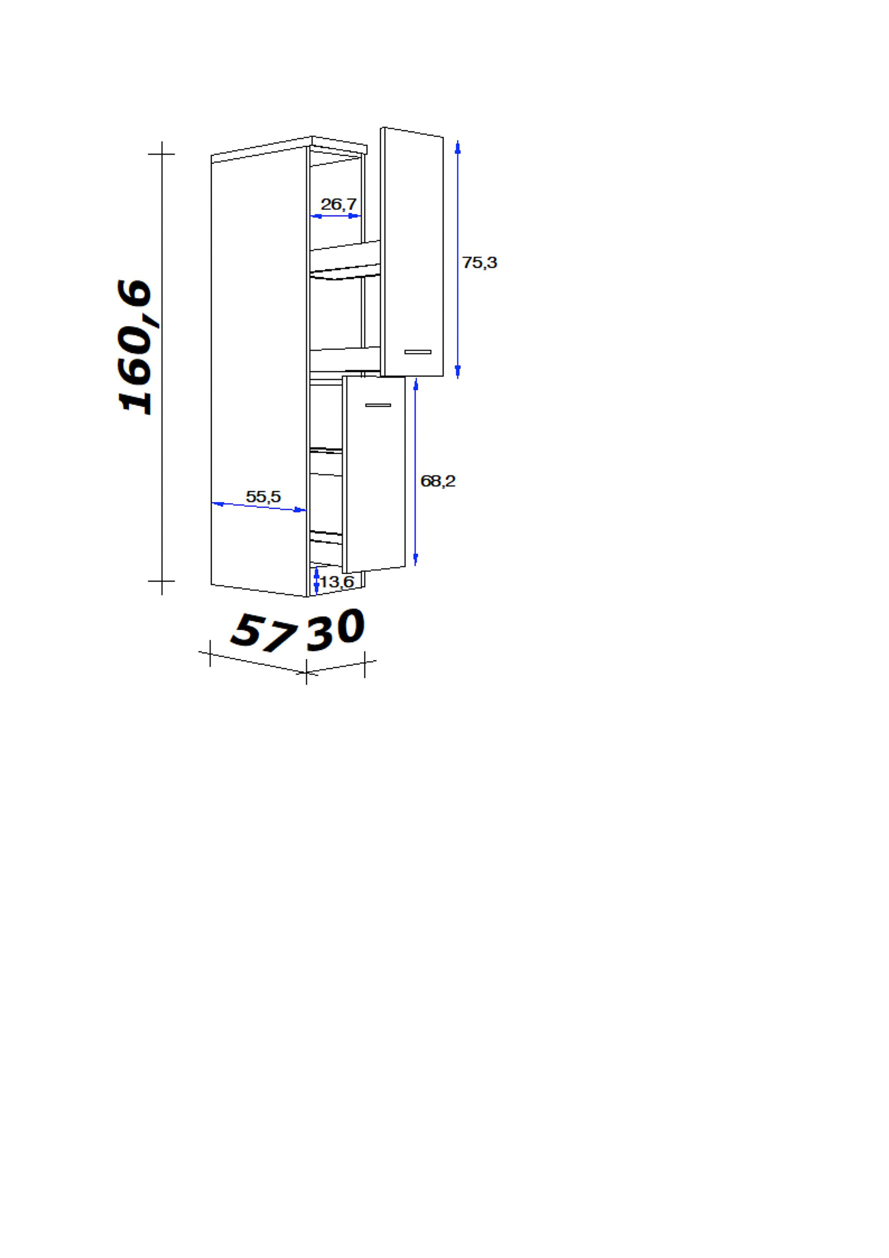 Apothekerschrank Avila Magnolie matt B/H/T: ca. 30x161x60 cm Apothekerschrank Avila Magnolie matt B/H/T: ca. 30x161x60 cm