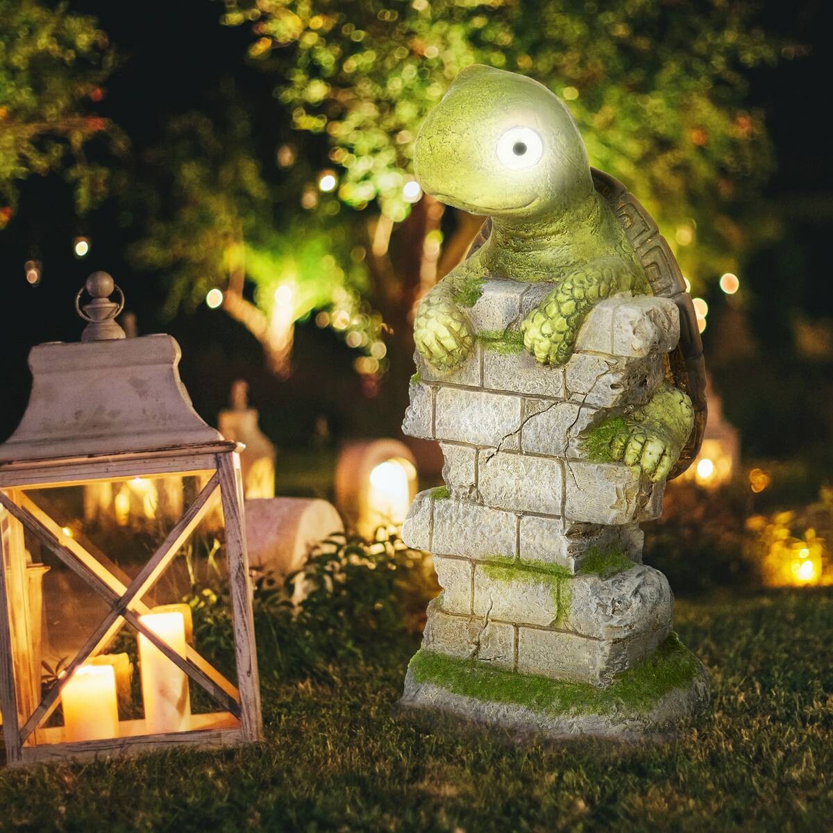 Outsunny Gartenstatue mit LED-Beleuchtung