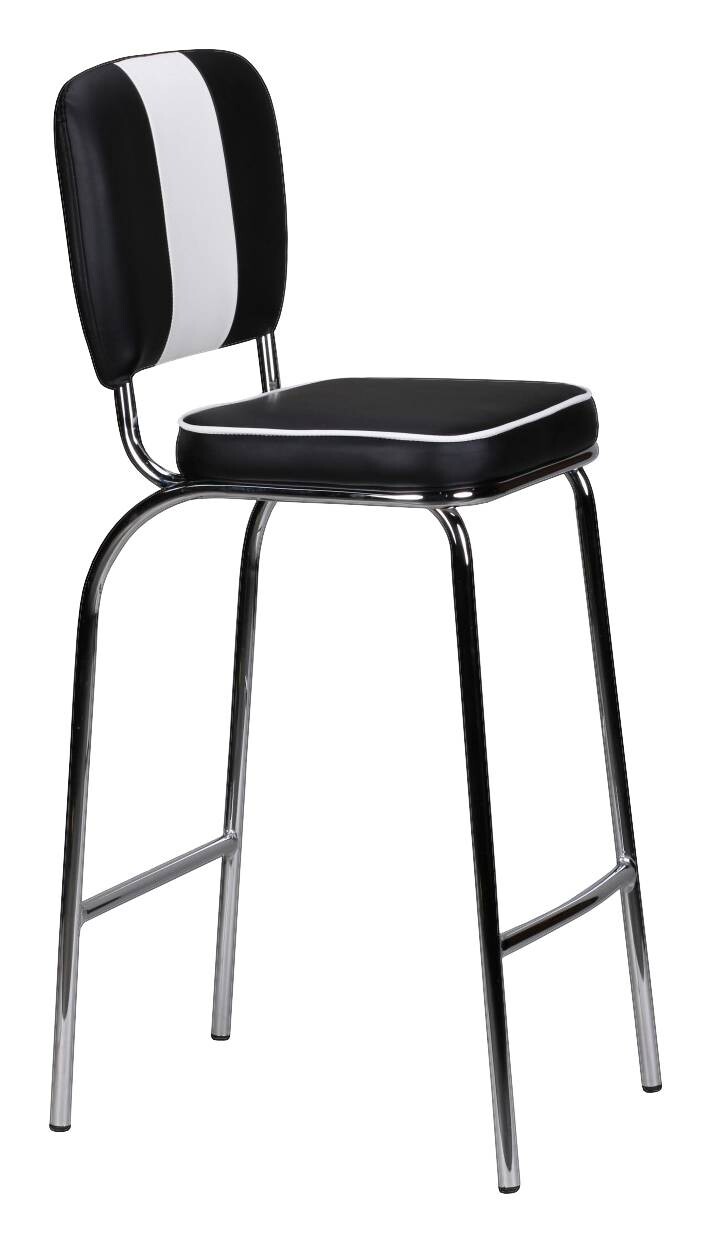 Barhocker schwarz weiß Kunstleder Kunstleder B/H/T: ca. 40x110x38 cm