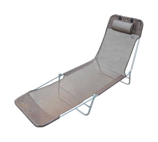 Outsunny Gartenliege braun Netzstoff B/H/L: ca. 56x28x182 cm