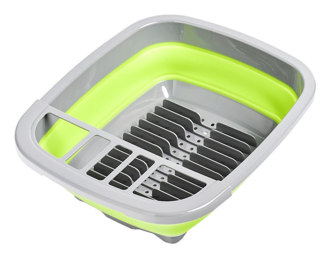 Zeller Abtropfkorb faltbar grau Kunststoff B/H/L: ca. 32,4x12x38,4 cm