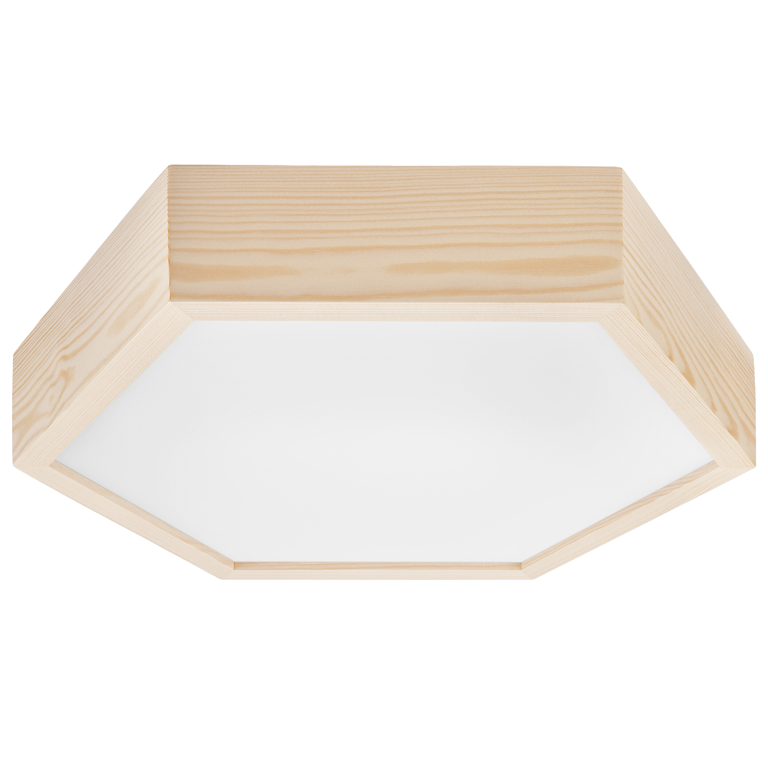 Lamkur Deckenleuchte kiefer Glas Holz B/H/L: ca. 44x12x44 cm 2 Brennstellen