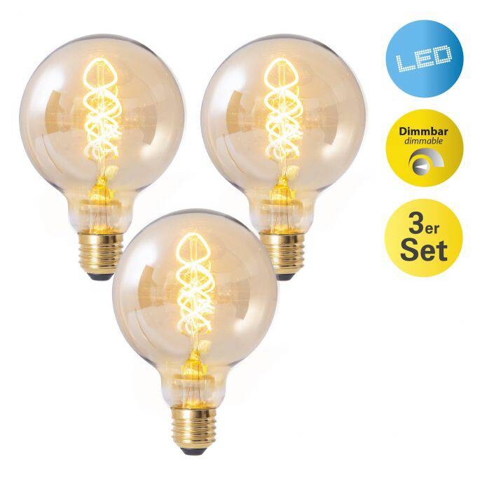 Näve Leuchten LED-Globelampe 3er-Set NV4135403 3er Pack E27