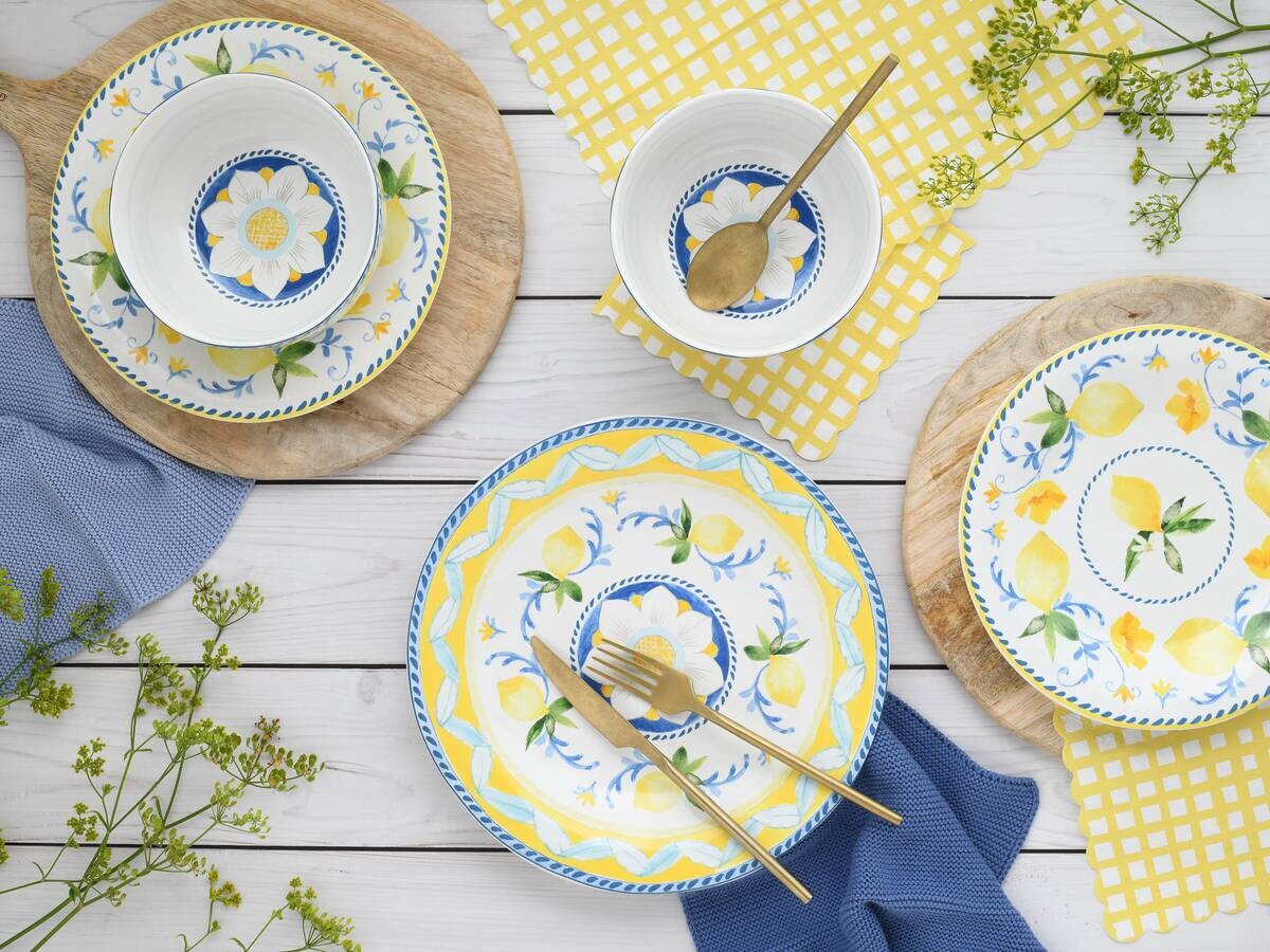 CreaTable Tafelservice Lemona bunt Steinzeug 12 tlg.