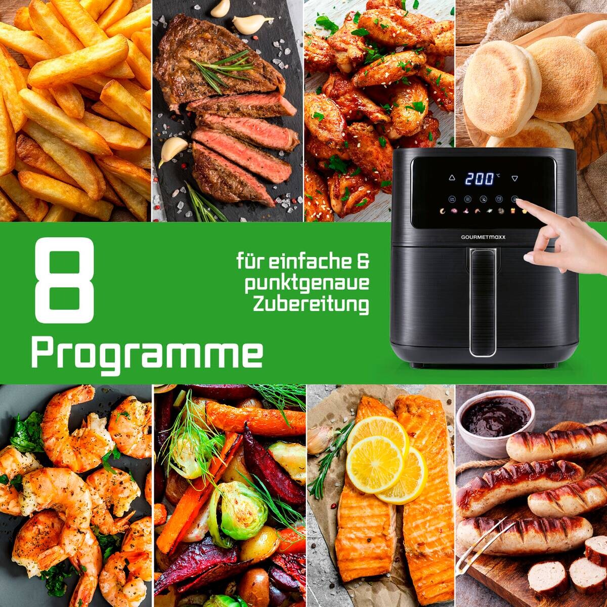 GOURMETmaxx Heißluftfritteuse 16394 schwarz Kunststoff B/H/L: ca. 26x29,5x36 cm ca. 4,5 l