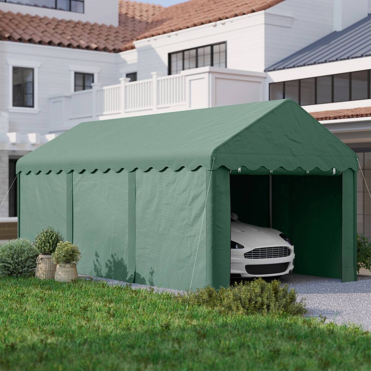 Outsunny Carport B/H/L: ca. 300x280x594 cm