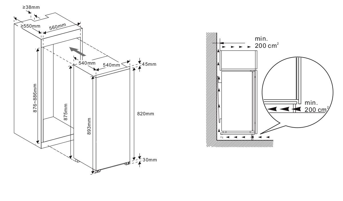 PKM Einbaukühlschrank KS 120.4 A++ EB B/H/T: ca. 54x87x54 cm