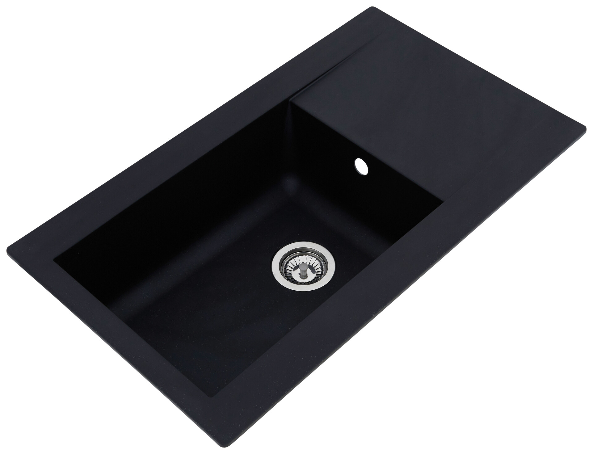 Respekta Einbauspüle Denver 86 x 50 S schwarz Mineralite B/H/T: ca. 86x20x50 cm