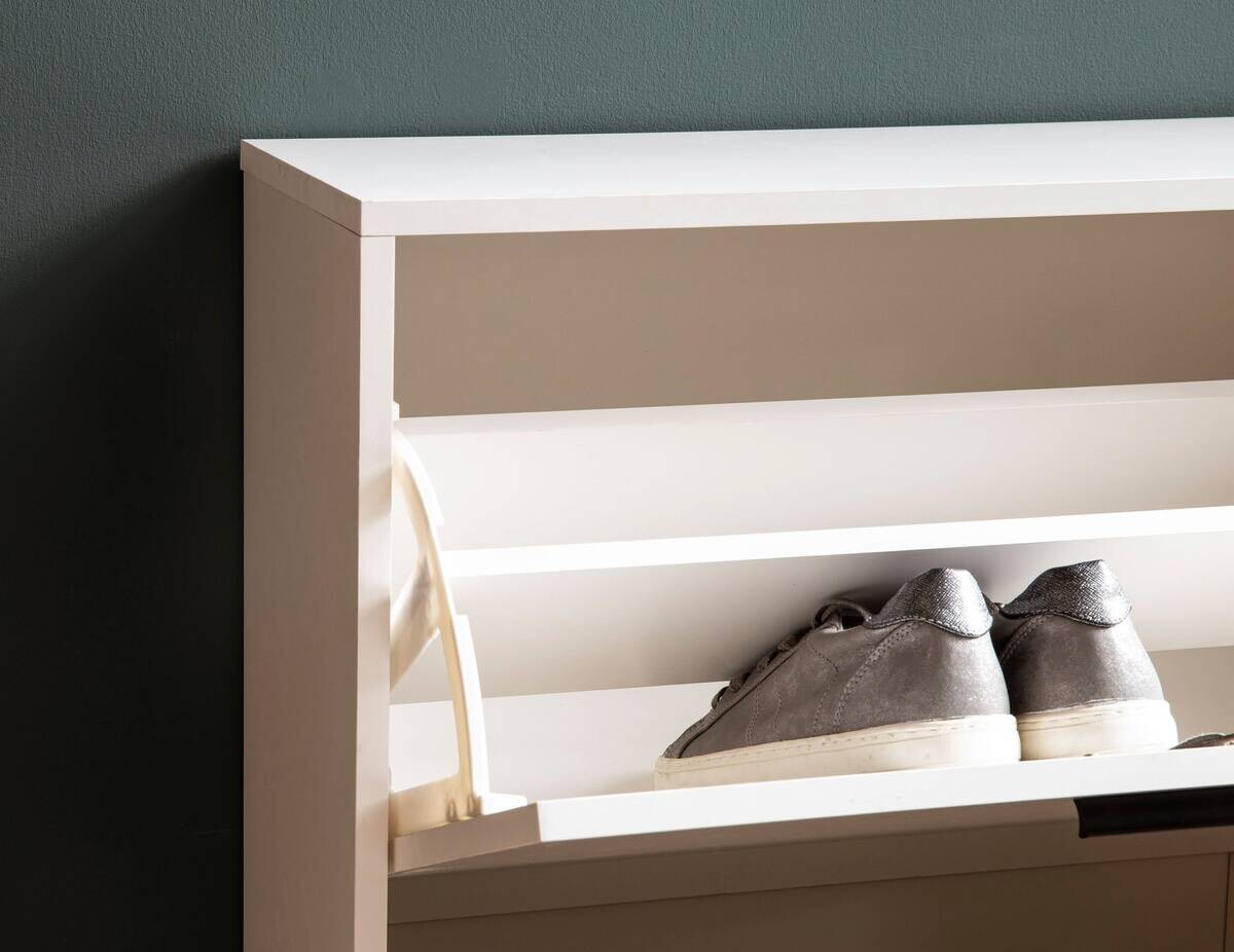 Schuhschrank weiß B/H/T: ca. 90x120x24 cm