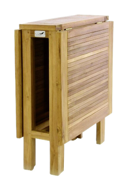 VCM Balkontisch braun Teakholz B/H/L: ca. 65x75x130 cm