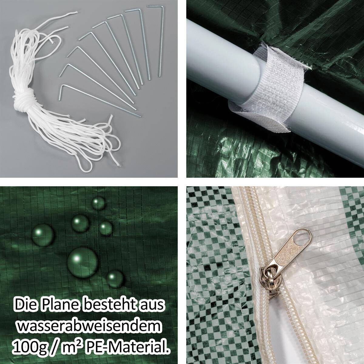 VCM Pavillon grün Polyester-Mischgewebe B/H/L: ca. 300x187x300 cm