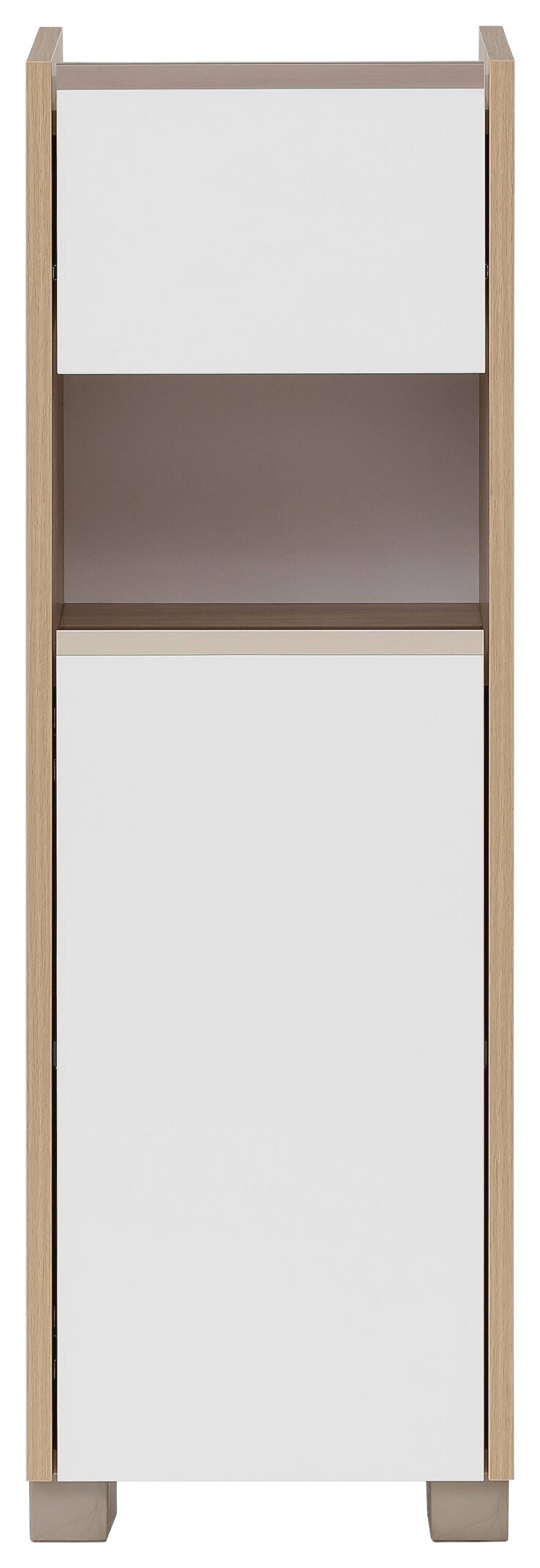 Midischrank Juba Eiche hell Nachbildung weiß B/H/T: ca. 30,2x94,7x33 cm