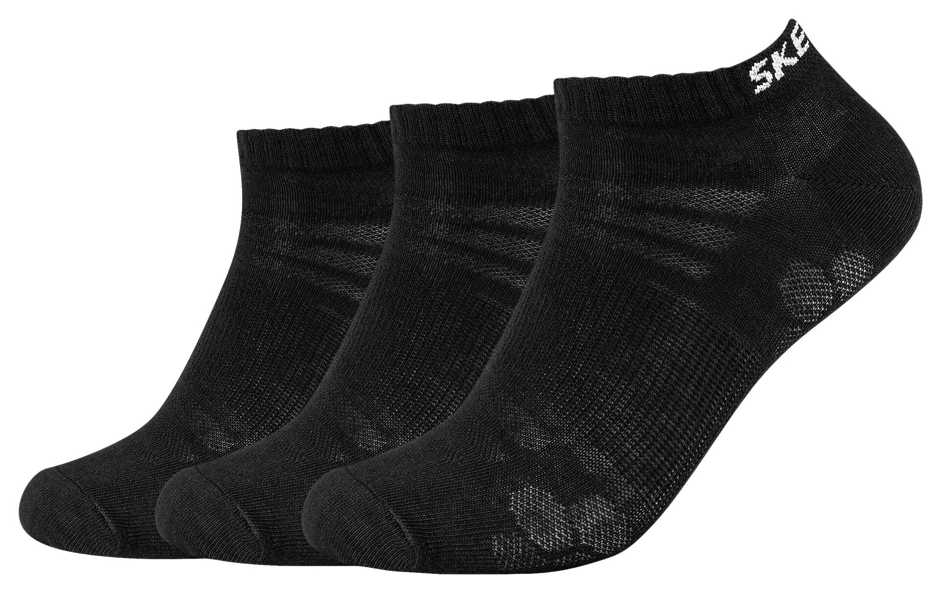 Skechers Damen & Herren-Socken Skechers schwarz 3 Packstücke Größe 35-38