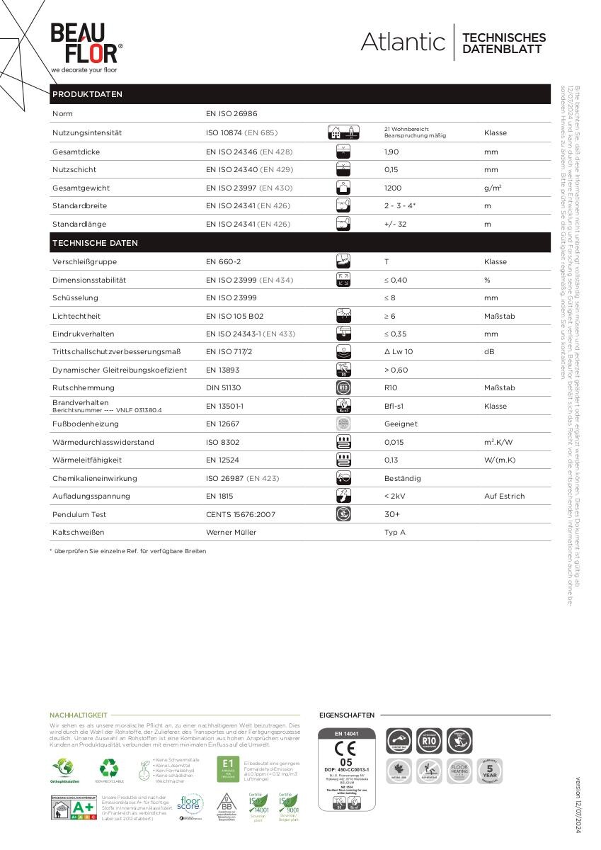 Vinylboden Atlantic Eiche Holz B: ca. 400 cm pro m²