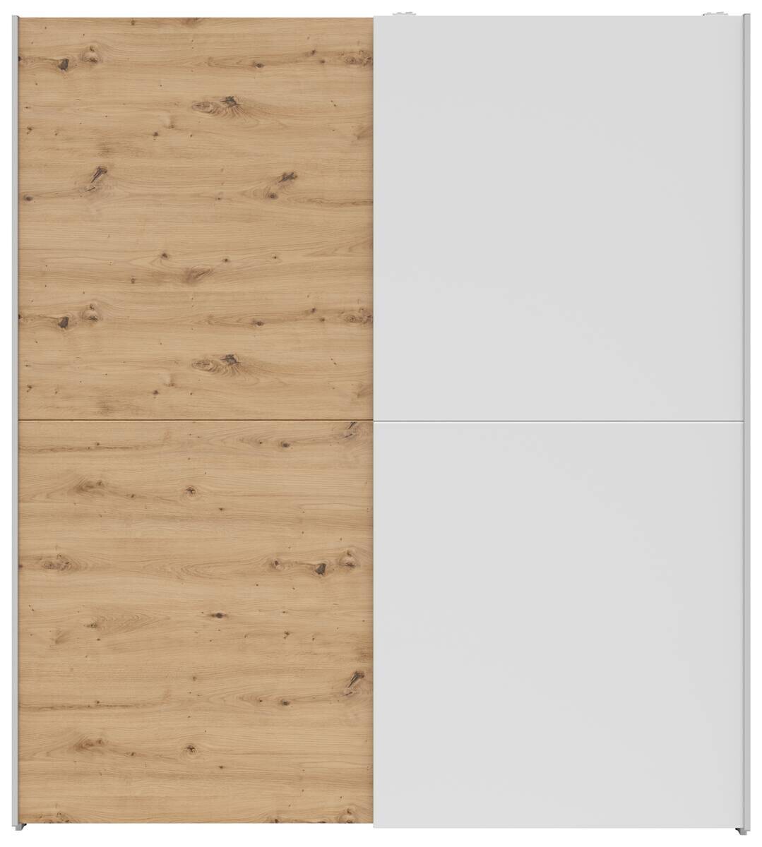 Schwebetürenschrank Time weiß Eiche Artisan Nachbildung B/H/T: ca. 170,3x190,5x59 cm