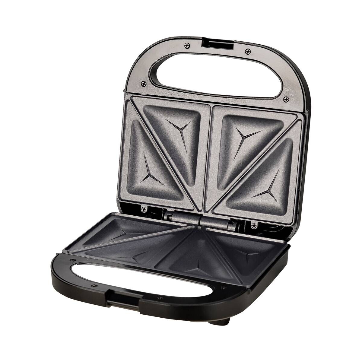 SWISS HOME Sandwichmaker schwarz Edelstahl B/H/L: ca. 11,5x24,5x24 cm