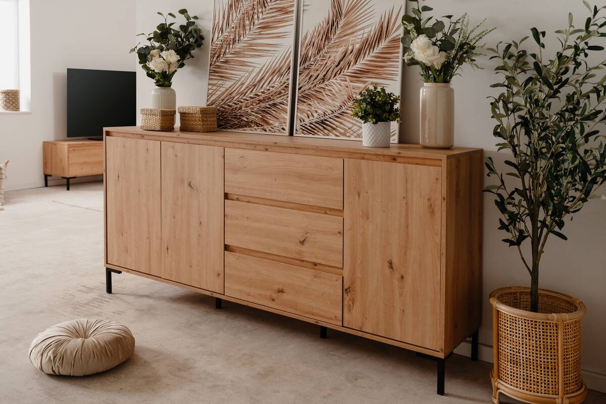 Sideboard Korsika Eiche Artisan Nachbildung B/H/T: ca. 170x87x40 cm
