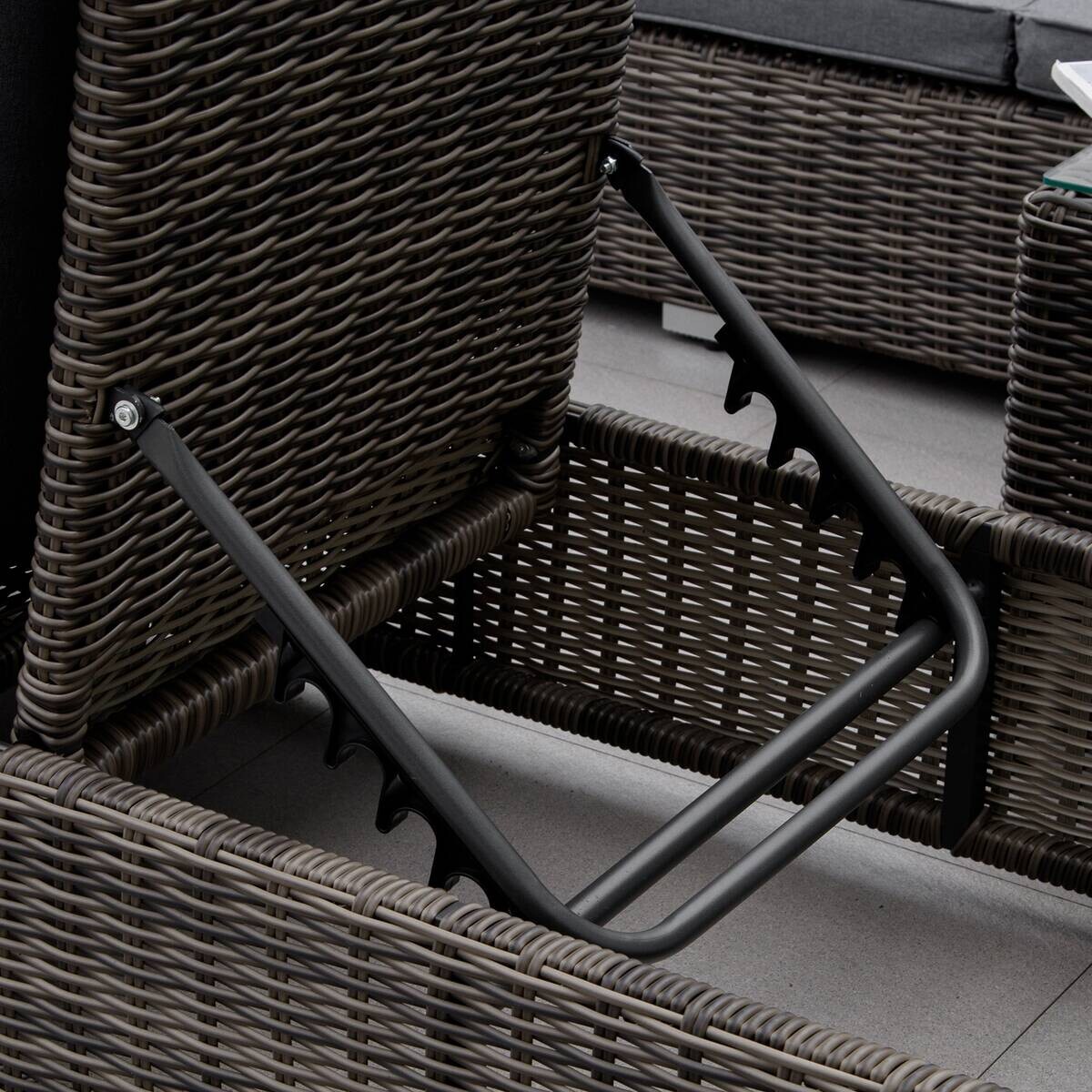 Outsunny Sonnenliege grau Aluminium B/H/L: ca. 60x195x91 cm