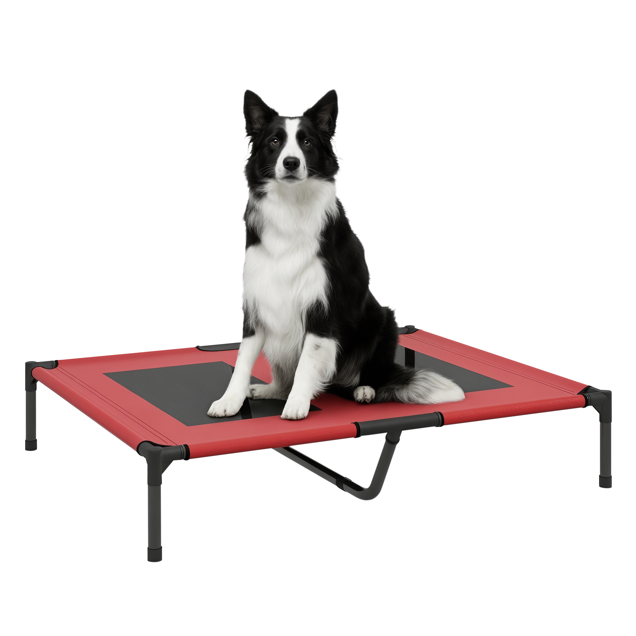 PawHut Hundeliege rot Metall B/H/L: ca. 76x18x92 cm