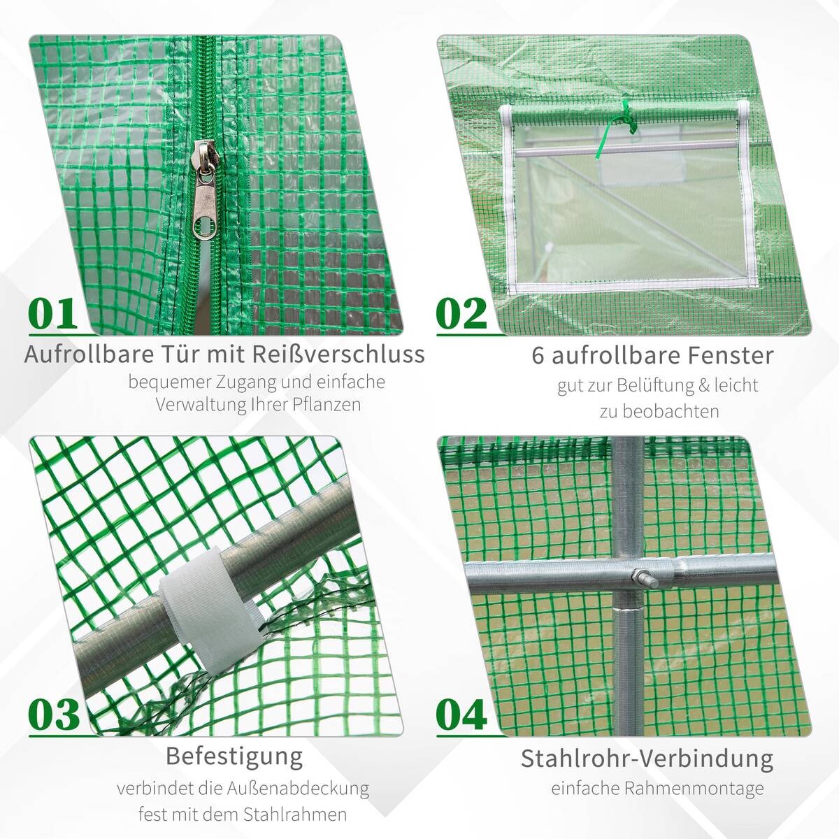 Outsunny Foliengewächshaus B/H/L: ca. 300x200x350 cm