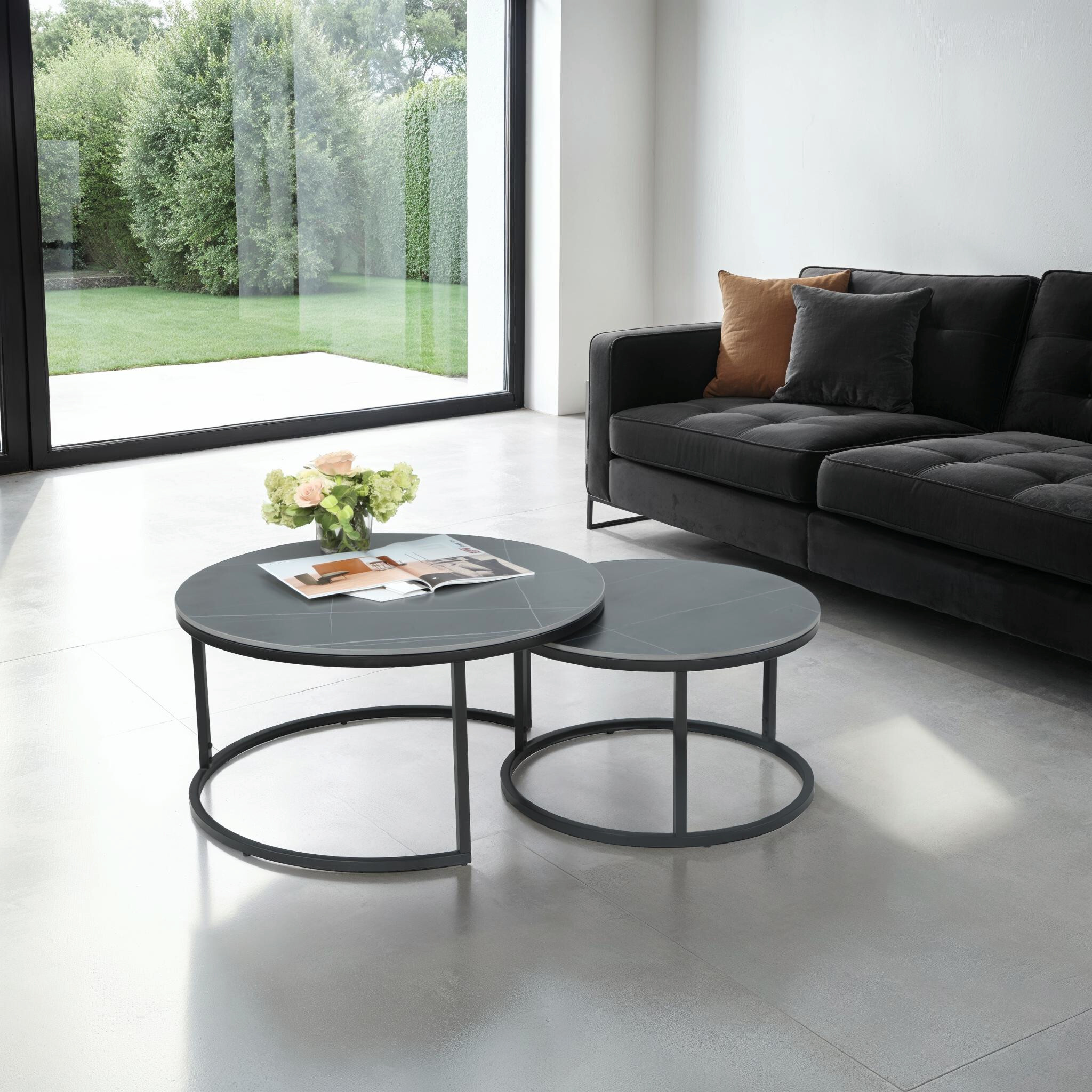 Hela Couchtisch Luis II grau Marmoroptik schwarz Metall Stein H/D: ca. 41x80 cm Hela Couchtisch Luis II grau Marmoroptik schwarz Metall Stein H/D: ca. 41x80 cm