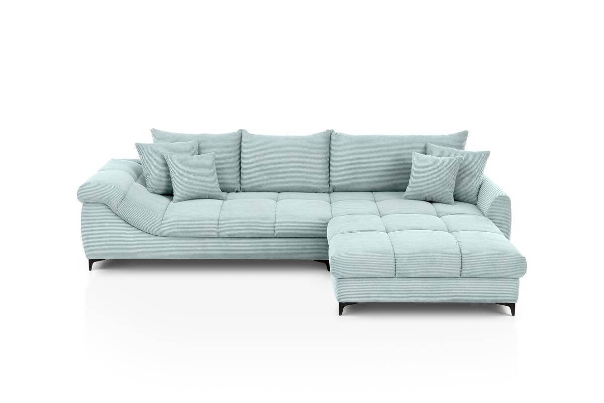 Ecksofa blaugrau Microfaser B/H/T: ca. 332x96x227 cm