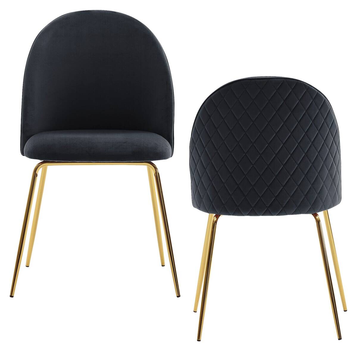 Stuhl 2er Set schwarz Polyester B/H/T: ca. 53x86x50 cm