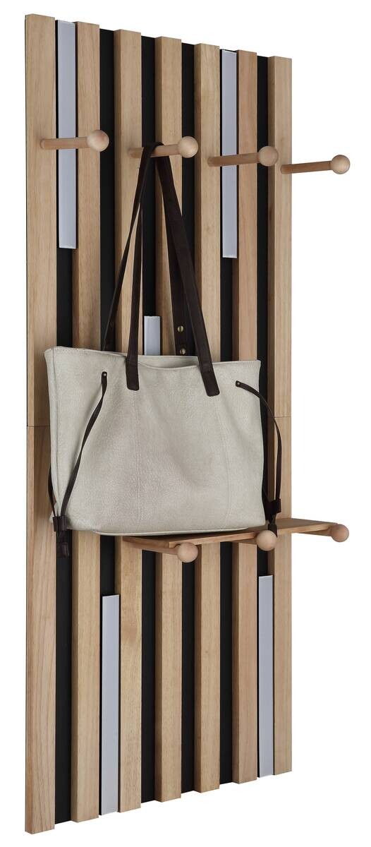 GLOBO Wandleuchte weiß braun mattschwarz Kunststoff Metall Holz B/H: ca. 50x110 cm 1.0 Brennstellen